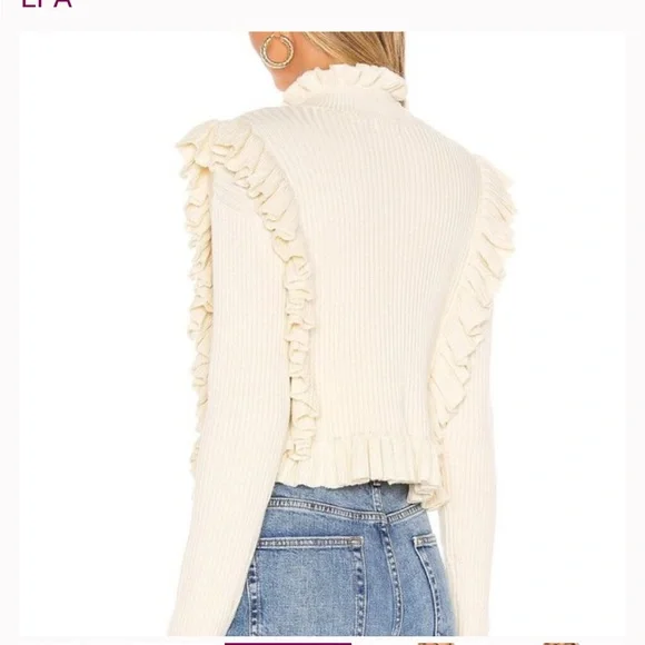 Cream Ruffle Sweater - Picture 5 of 7